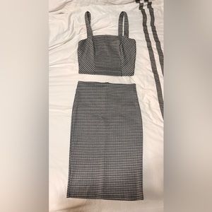 Two piece black and white houndstooth set